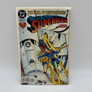 Superman No. 91 Vintage 1994 DC The Fall‎ of Metropolis! Bagged And Boarded